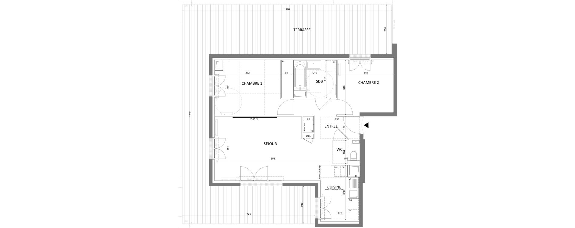 Appartement T3 de 62,97 m2 &agrave; Saint-Maur-Des-Foss&eacute;s Adamville