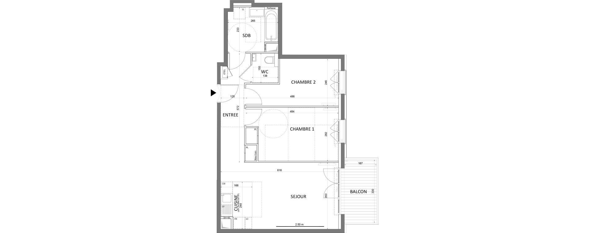 Appartement T3 de 59,32 m2 &agrave; Saint-Maur-Des-Foss&eacute;s Adamville