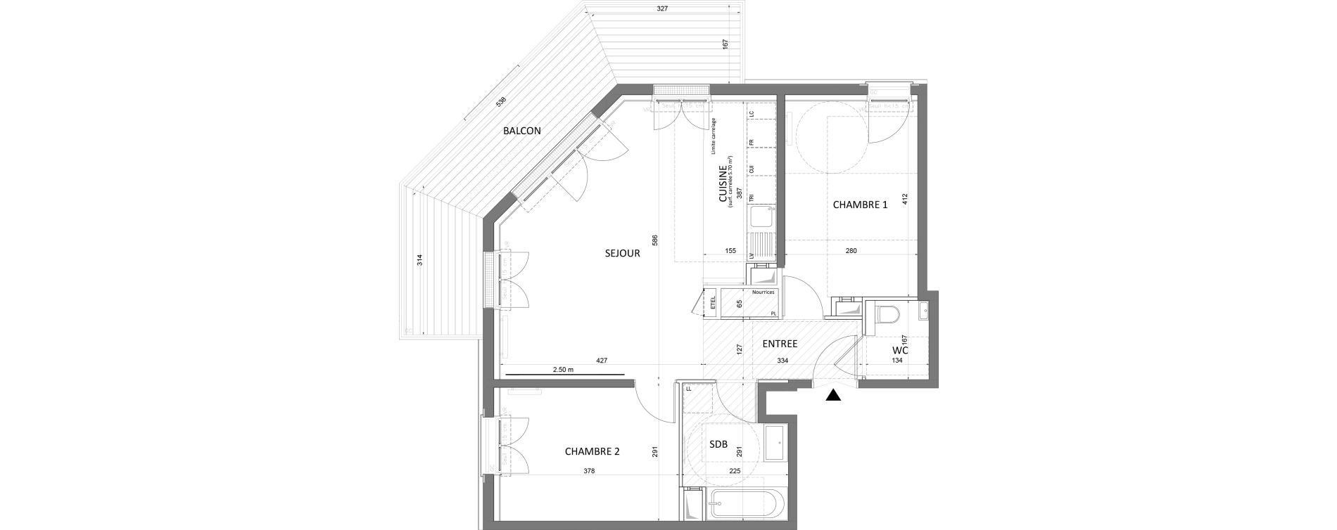 Appartement T3 de 62,70 m2 &agrave; Saint-Maur-Des-Foss&eacute;s Adamville