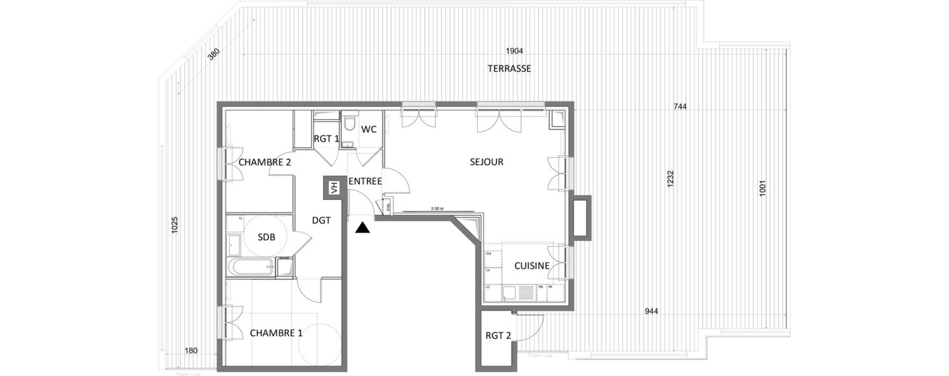 Appartement T3 de 73,51 m2 &agrave; Saint-Maur-Des-Foss&eacute;s Adamville