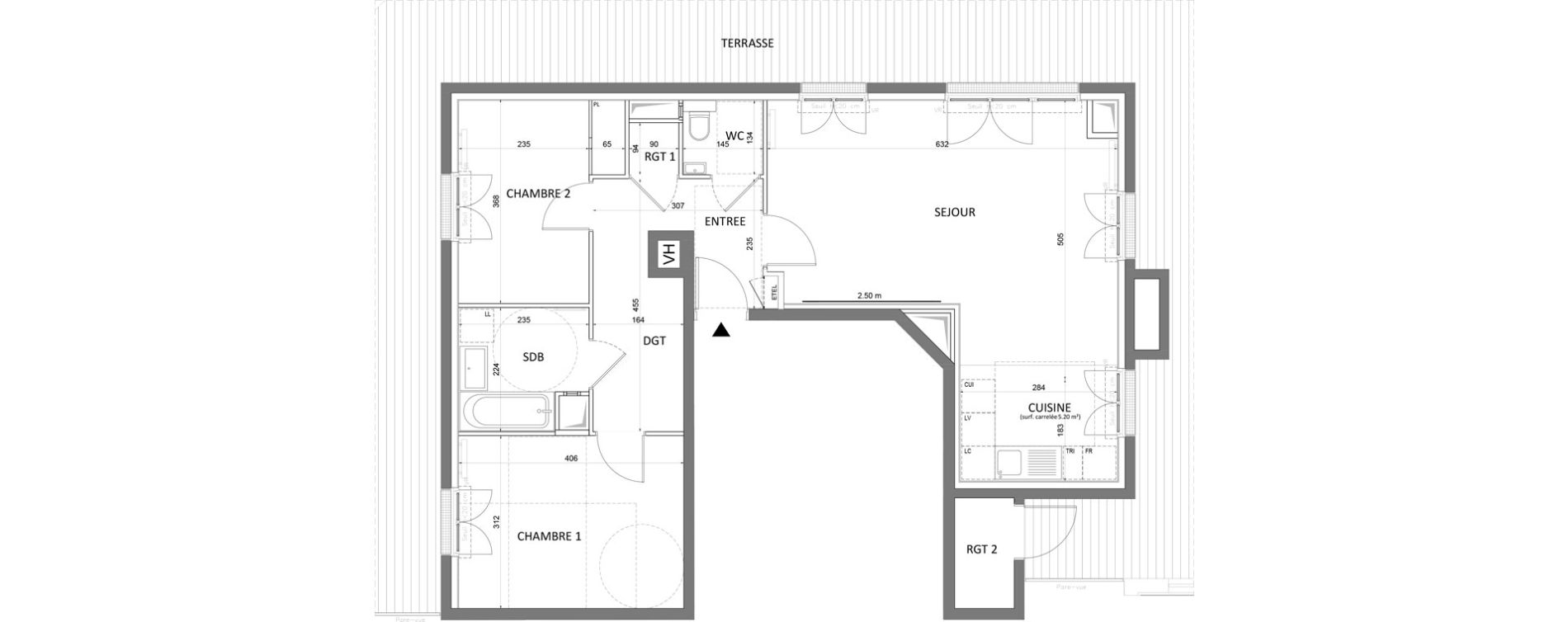 Appartement T3 de 73,51 m2 &agrave; Saint-Maur-Des-Foss&eacute;s Adamville