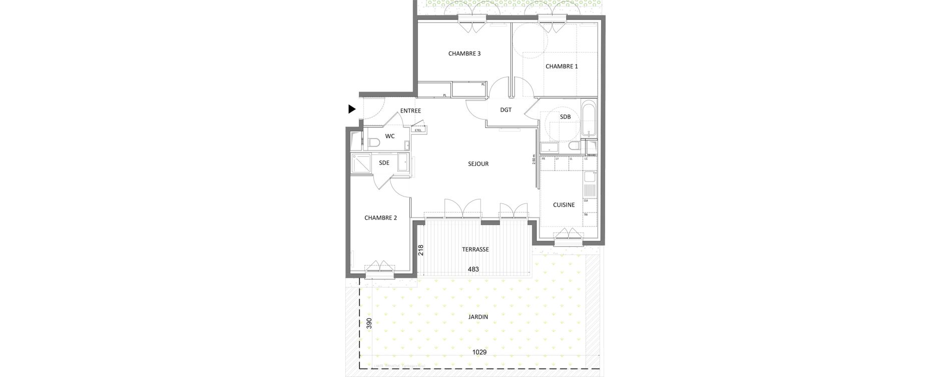 Appartement T4 de 82,81 m2 &agrave; Saint-Maur-Des-Foss&eacute;s Adamville