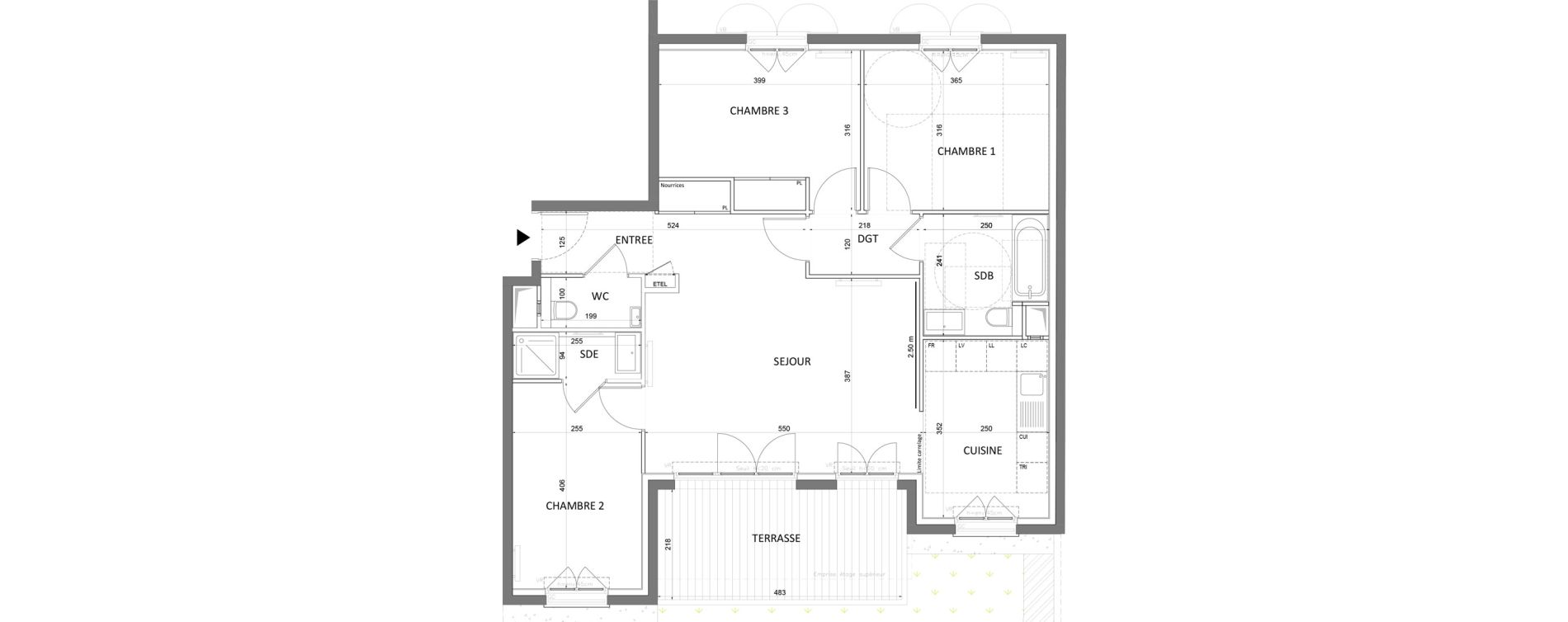 Appartement T4 de 82,81 m2 &agrave; Saint-Maur-Des-Foss&eacute;s Adamville