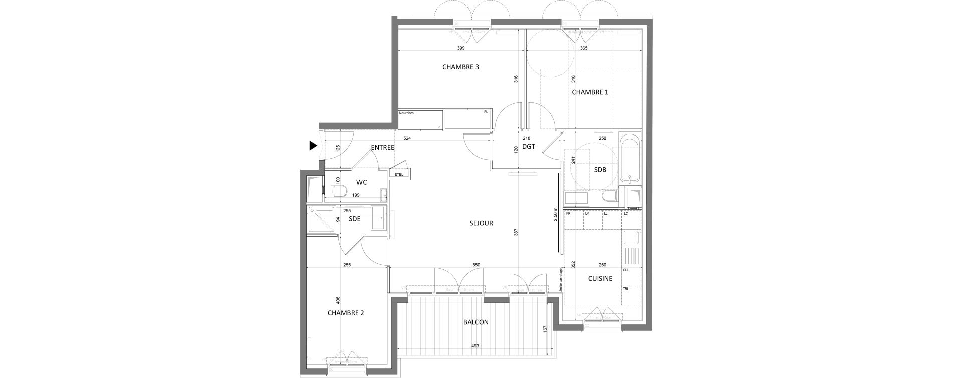 Appartement T4 de 82,81 m2 &agrave; Saint-Maur-Des-Foss&eacute;s Adamville