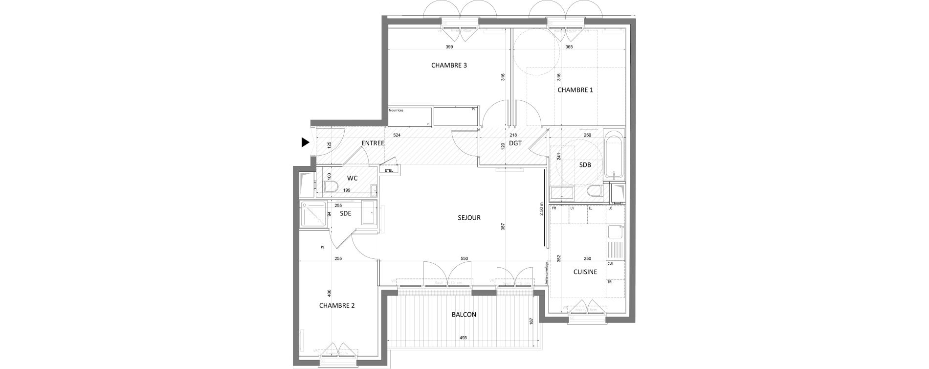 Appartement T4 de 82,81 m2 &agrave; Saint-Maur-Des-Foss&eacute;s Adamville