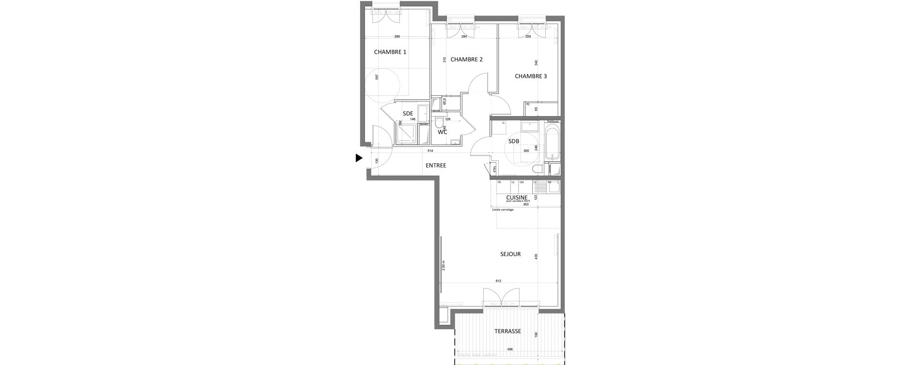 Appartement T4 de 82,97 m2 &agrave; Saint-Maur-Des-Foss&eacute;s Adamville