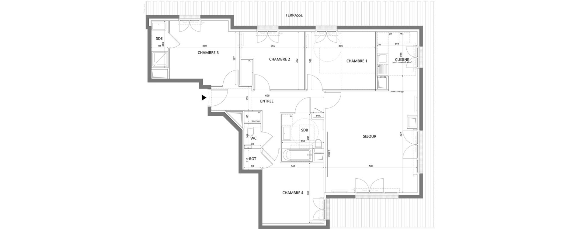 Appartement T5 de 104,18 m2 &agrave; Saint-Maur-Des-Foss&eacute;s Adamville