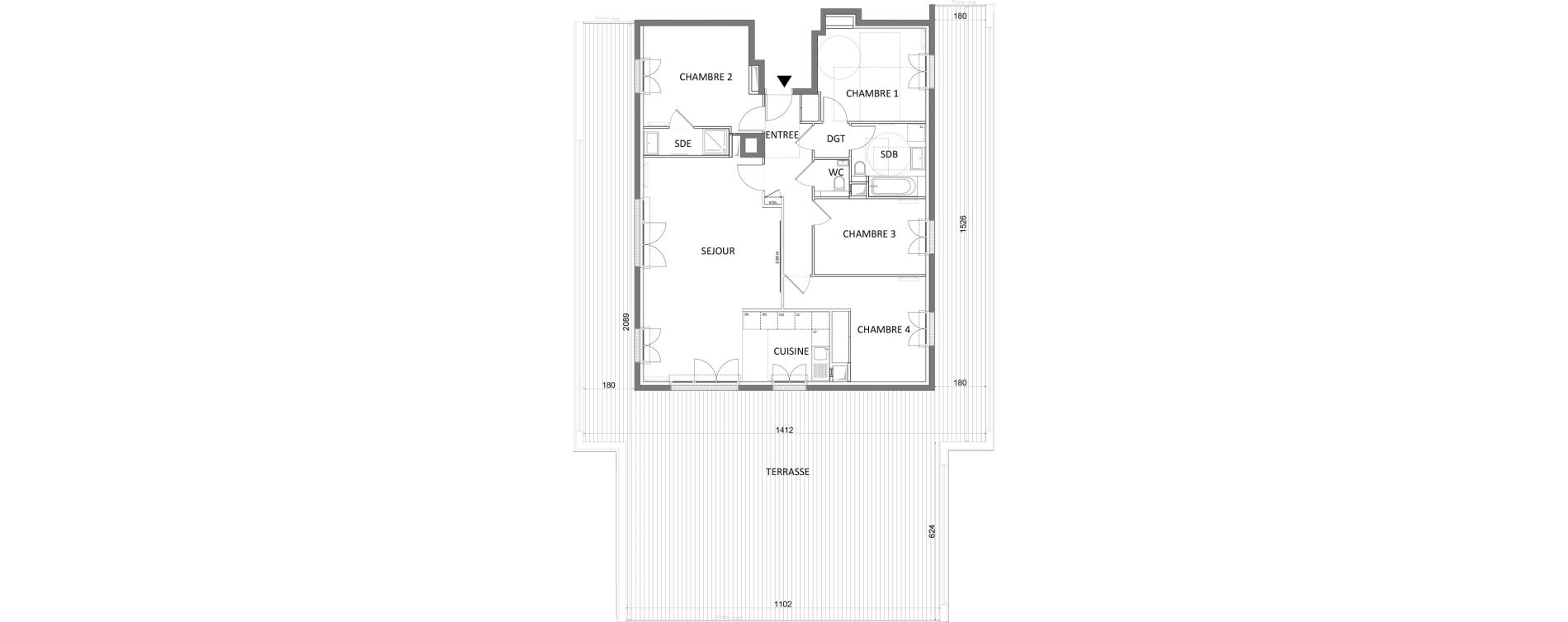 Appartement T5 de 111,43 m2 &agrave; Saint-Maur-Des-Foss&eacute;s Adamville