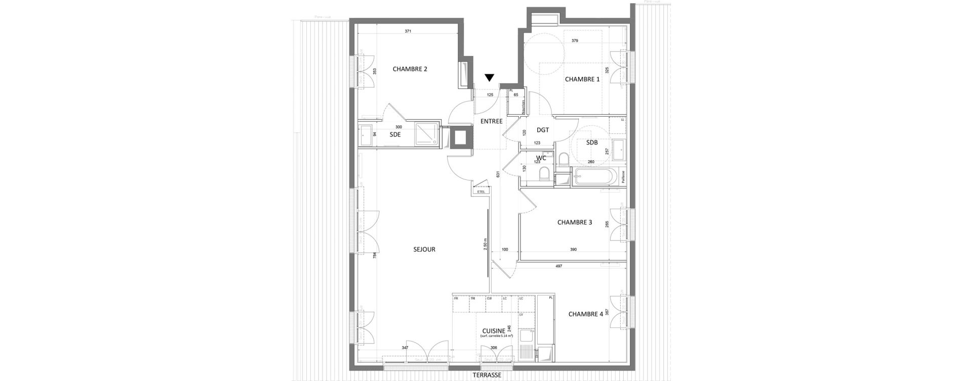 Appartement T5 de 111,43 m2 &agrave; Saint-Maur-Des-Foss&eacute;s Adamville