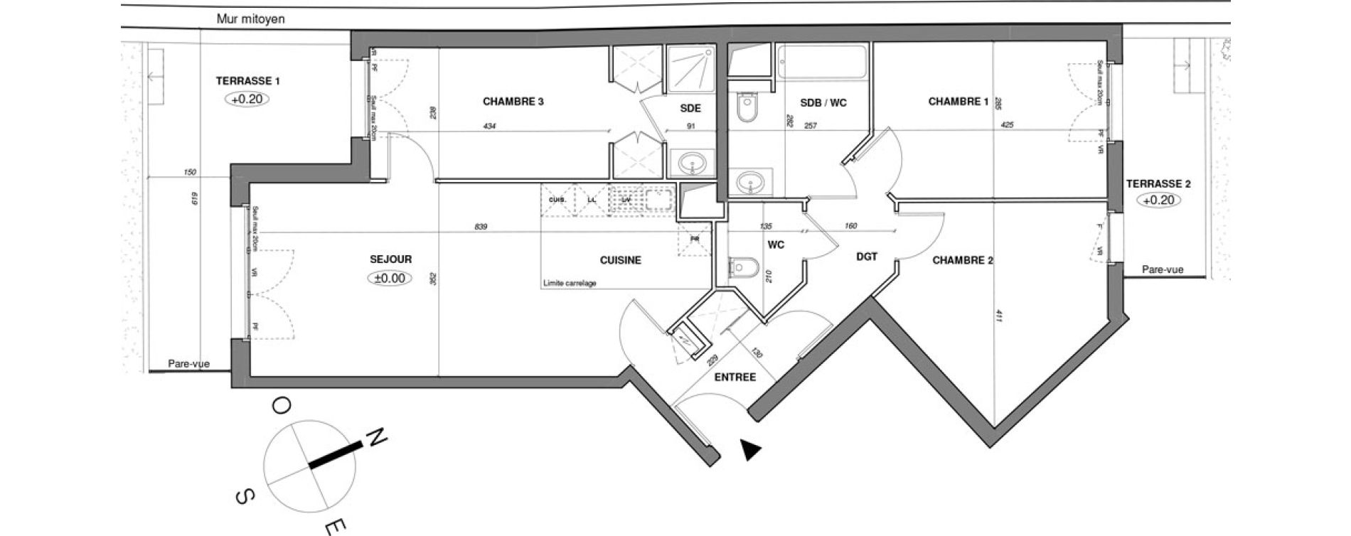Appartement T4 de 84,16 m2 &agrave; Saint-Maur-Des-Foss&eacute;s Adamville