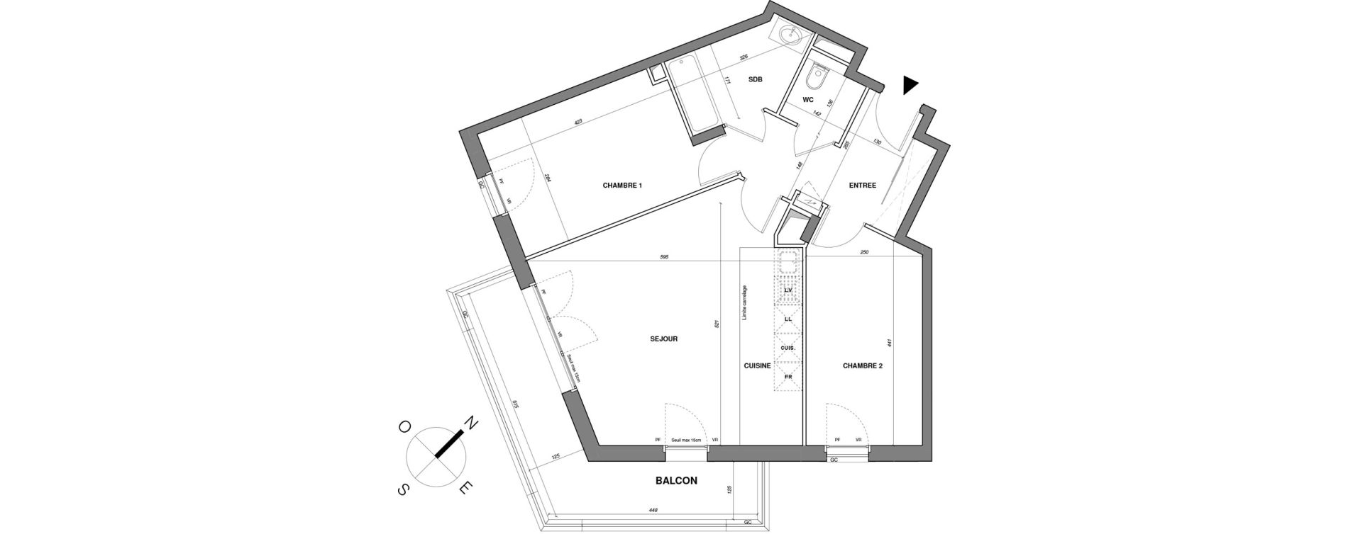 Appartement T3 de 64,67 m2 &agrave; Saint-Maur-Des-Foss&eacute;s Adamville