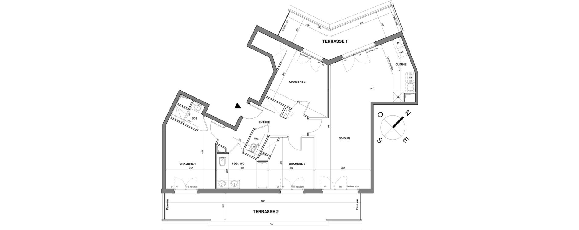 Appartement T4 de 90,20 m2 &agrave; Saint-Maur-Des-Foss&eacute;s Adamville