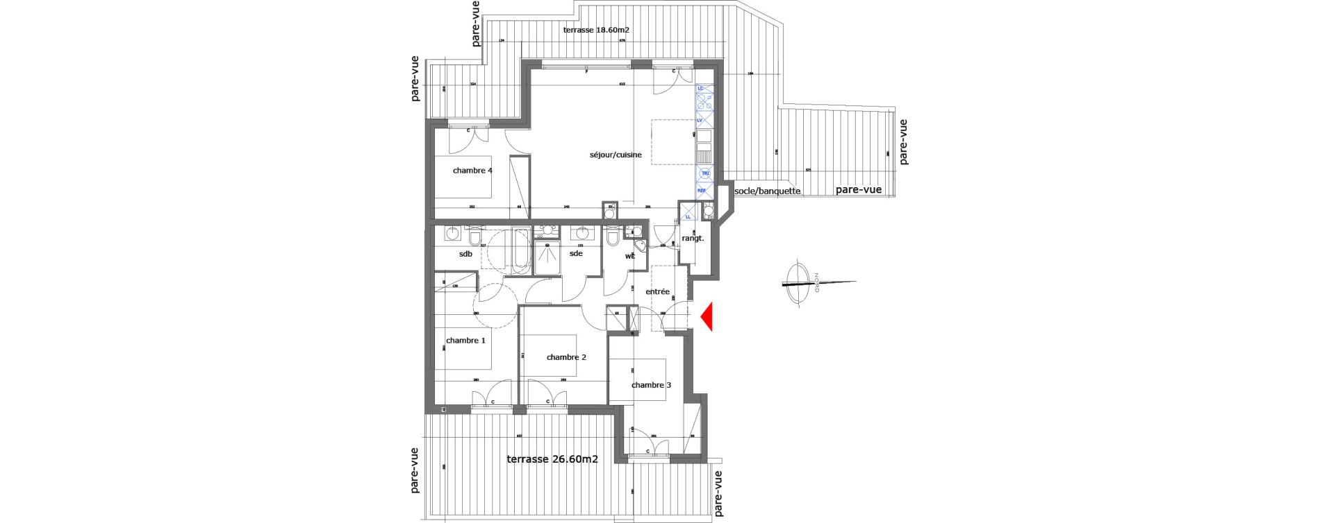 Appartement T5 de 94,03 m2 &agrave; Saint-Maur-Des-Foss&eacute;s La pie