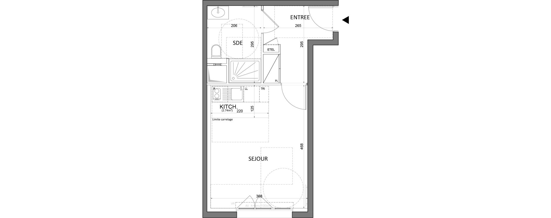 Studio de 28,65 m2 &agrave; Saint-Maur-Des-Foss&eacute;s Le vieux saint-maur