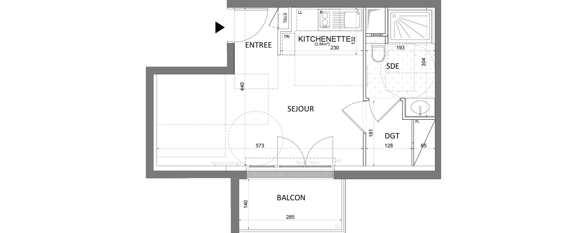 Studio de 28,83 m2 &agrave; Saint-Maur-Des-Foss&eacute;s Le vieux saint-maur