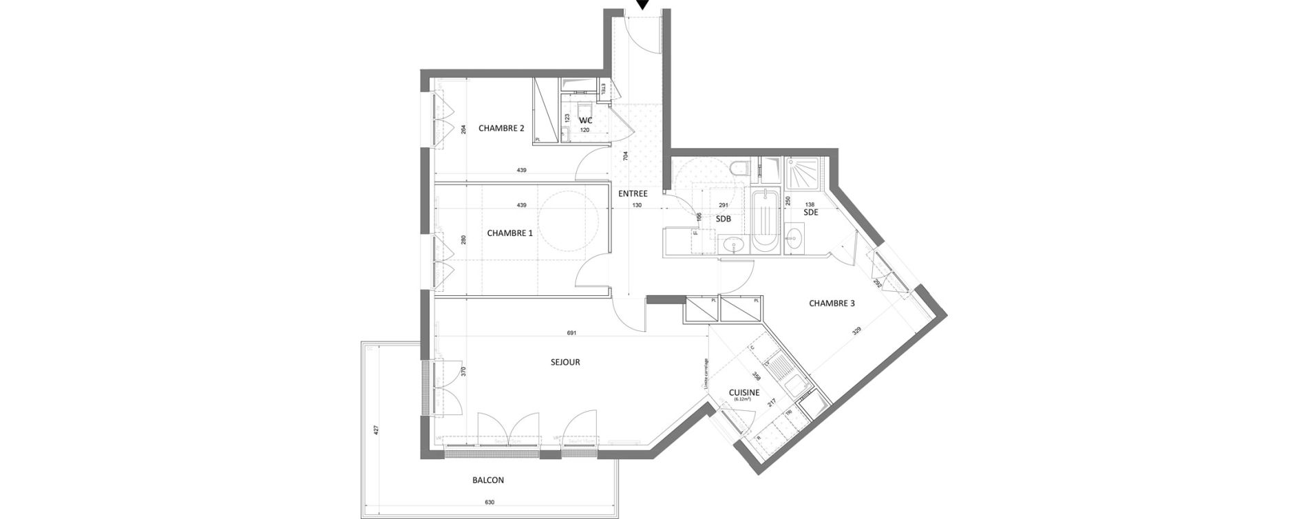 Appartement T4 de 86,52 m2 &agrave; Saint-Maur-Des-Foss&eacute;s Le vieux saint-maur