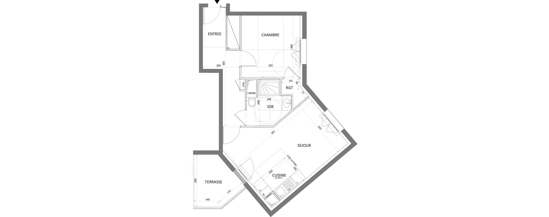 Appartement T2 de 48,74 m2 &agrave; Saint-Maur-Des-Foss&eacute;s Le vieux saint-maur