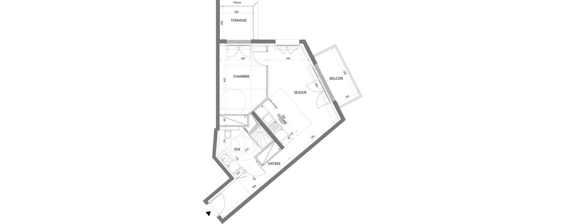 Appartement T2 de 46,02 m2 &agrave; Saint-Maur-Des-Foss&eacute;s Le vieux saint-maur