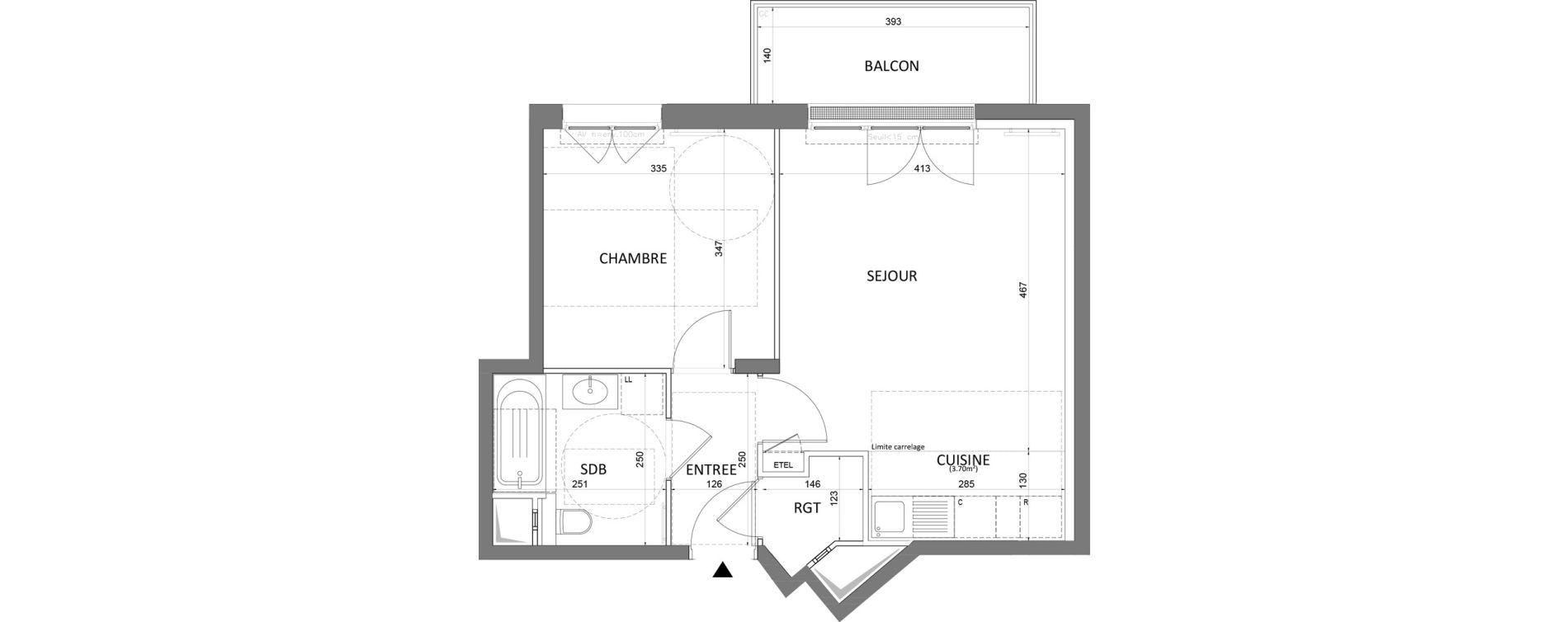 Appartement T2 de 45,64 m2 &agrave; Saint-Maur-Des-Foss&eacute;s Le vieux saint-maur