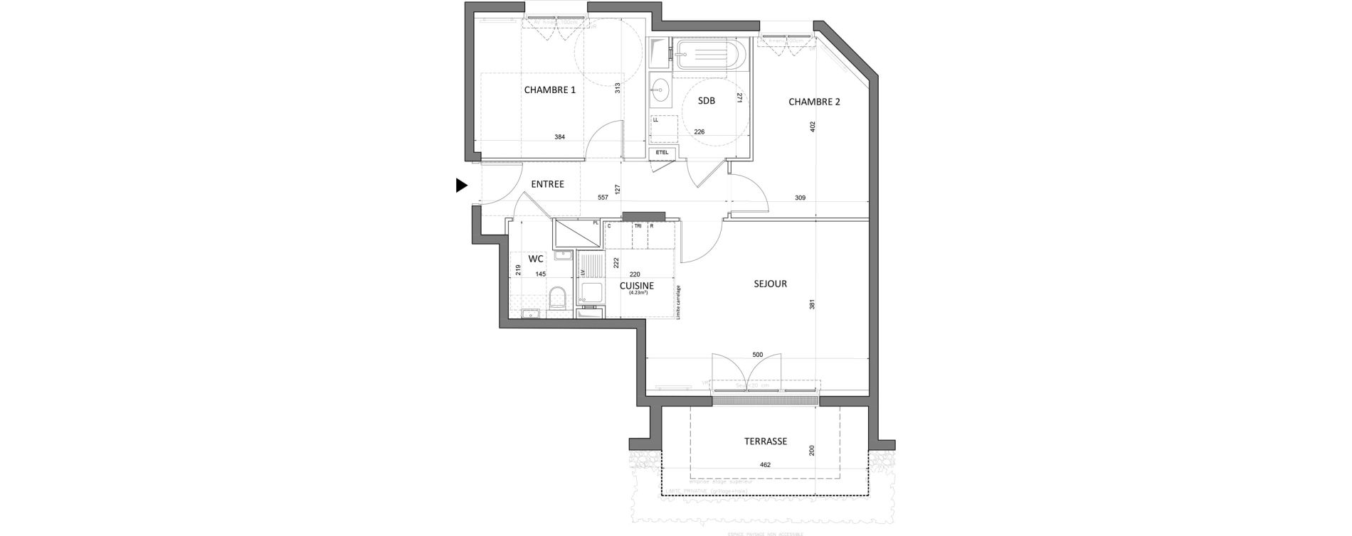 Appartement T3 de 60,30 m2 &agrave; Saint-Maur-Des-Foss&eacute;s Le vieux saint-maur