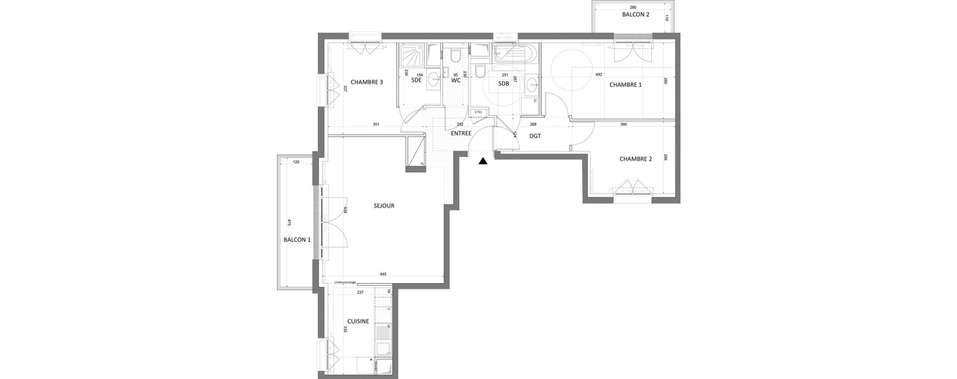 Appartement T4 de 81,73 m2 &agrave; Saint-Maur-Des-Foss&eacute;s Le vieux saint-maur