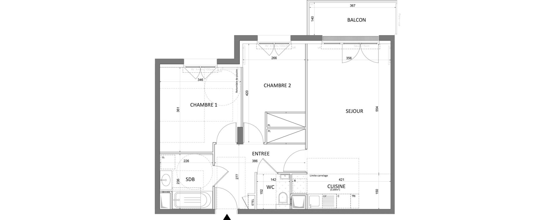 Appartement T3 de 62,76 m2 &agrave; Saint-Maur-Des-Foss&eacute;s Le vieux saint-maur