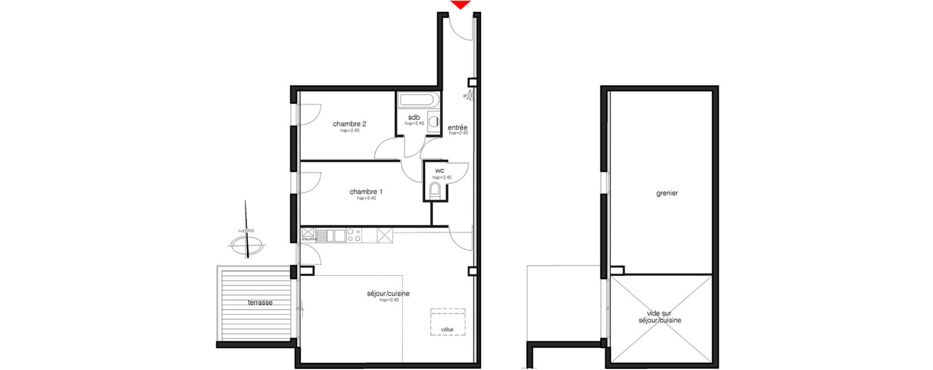 Appartement T3 de 72,00 m2 &agrave; Saint-Maur-Des-Foss&eacute;s La pie