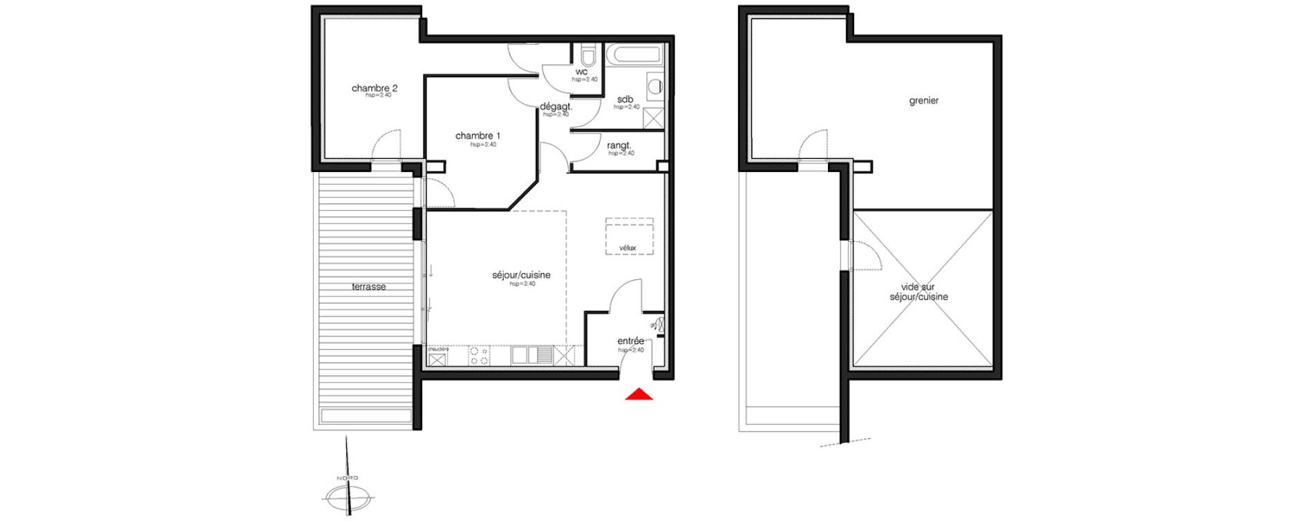 Appartement T3 de 71,10 m2 &agrave; Saint-Maur-Des-Foss&eacute;s La pie