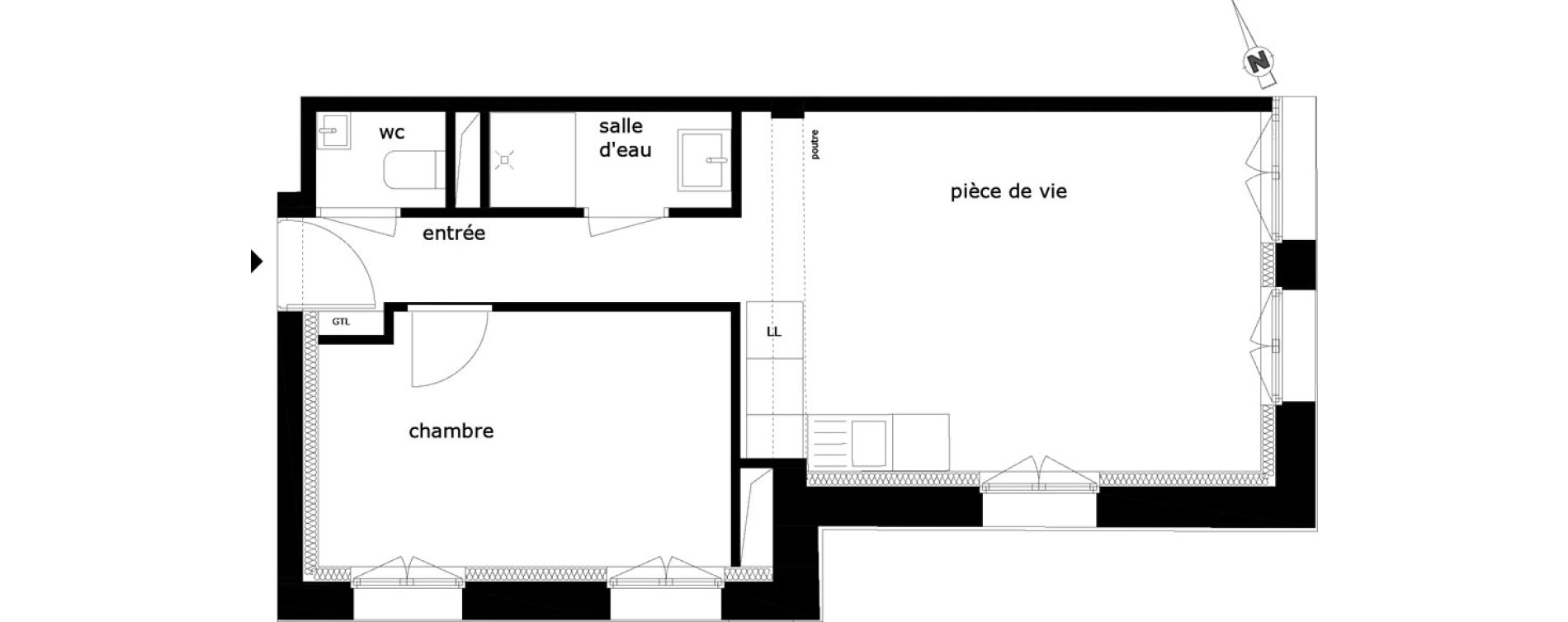 Appartement T2 de 42,22 m2 &agrave; Saint-Maur-Des-Foss&eacute;s La varenne saint hilaire