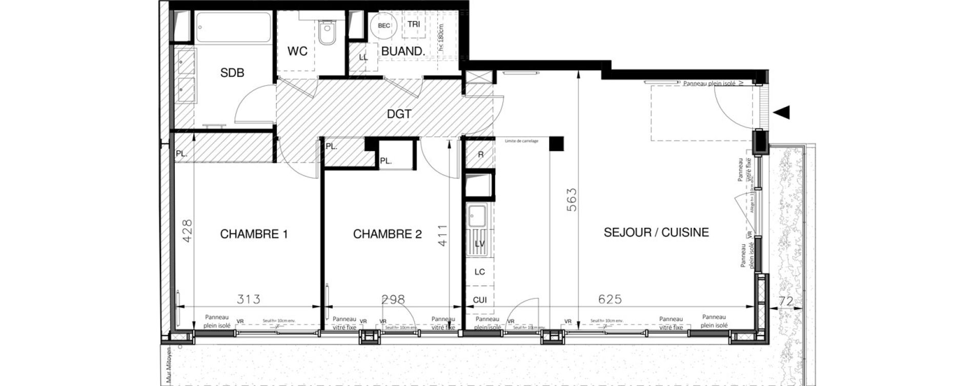 Appartement T3 de 74,26 m2 &agrave; Saint-Maur-Des-Foss&eacute;s La varenne saint hilaire