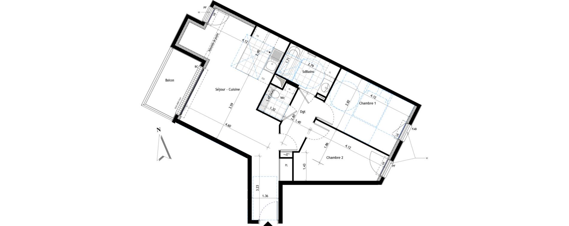 Appartement T3 de 63,55 m2 &agrave; Saint-Maur-Des-Foss&eacute;s La pie