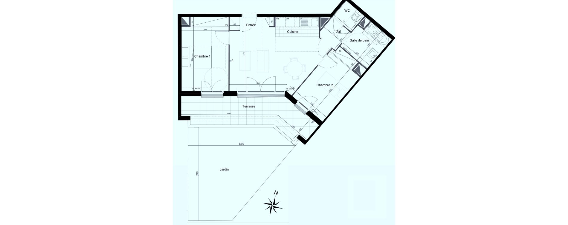 Appartement T3 de 59,22 m2 &agrave; Saint-Maur-Des-Foss&eacute;s Adamville