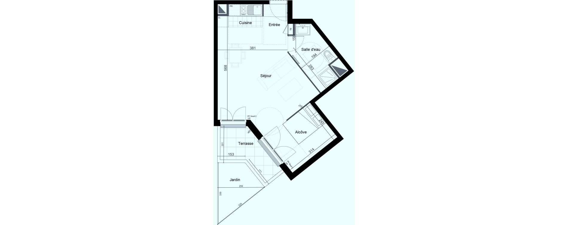 Appartement T1 de 41,50 m2 &agrave; Saint-Maur-Des-Foss&eacute;s Adamville