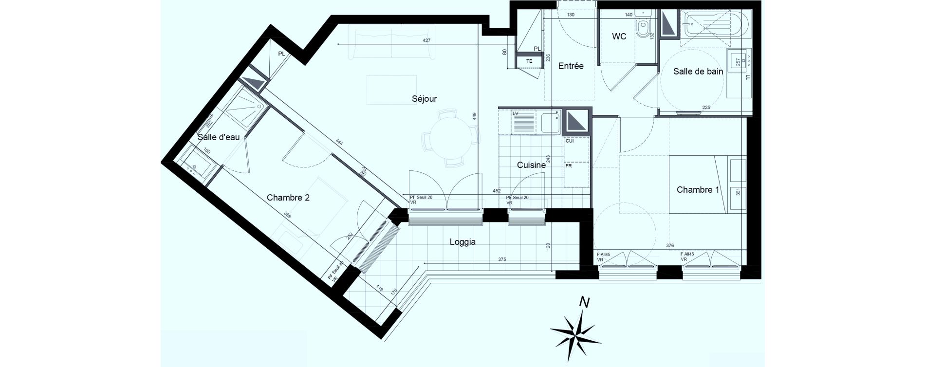 Appartement T3 de 64,77 m2 &agrave; Saint-Maur-Des-Foss&eacute;s Adamville