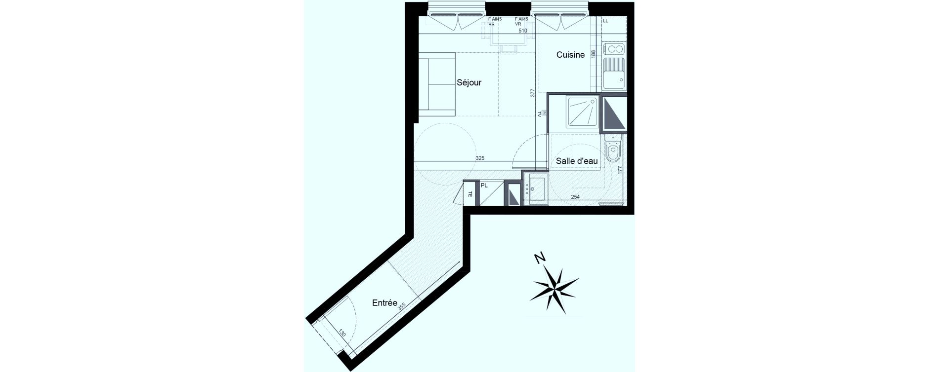 Appartement T1 de 28,21 m2 &agrave; Saint-Maur-Des-Foss&eacute;s Adamville