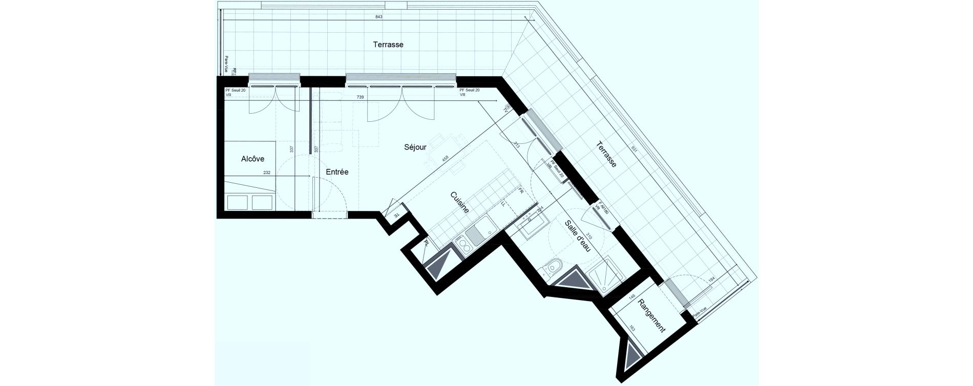 Appartement T1 de 39,16 m2 &agrave; Saint-Maur-Des-Foss&eacute;s Adamville