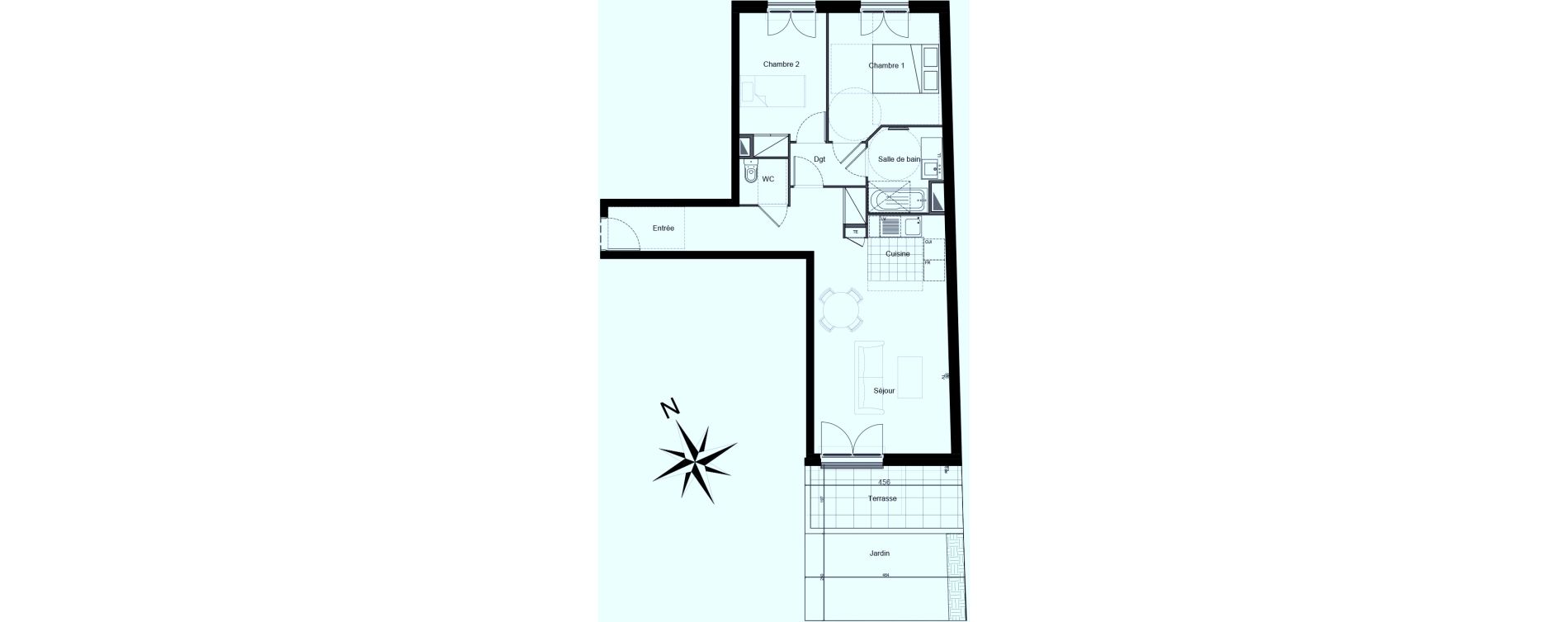 Appartement T3 de 65,78 m2 &agrave; Saint-Maur-Des-Foss&eacute;s Adamville