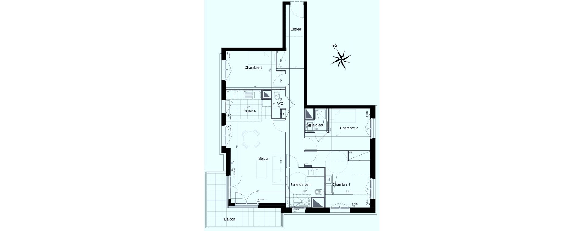 Appartement T4 de 87,96 m2 &agrave; Saint-Maur-Des-Foss&eacute;s Adamville