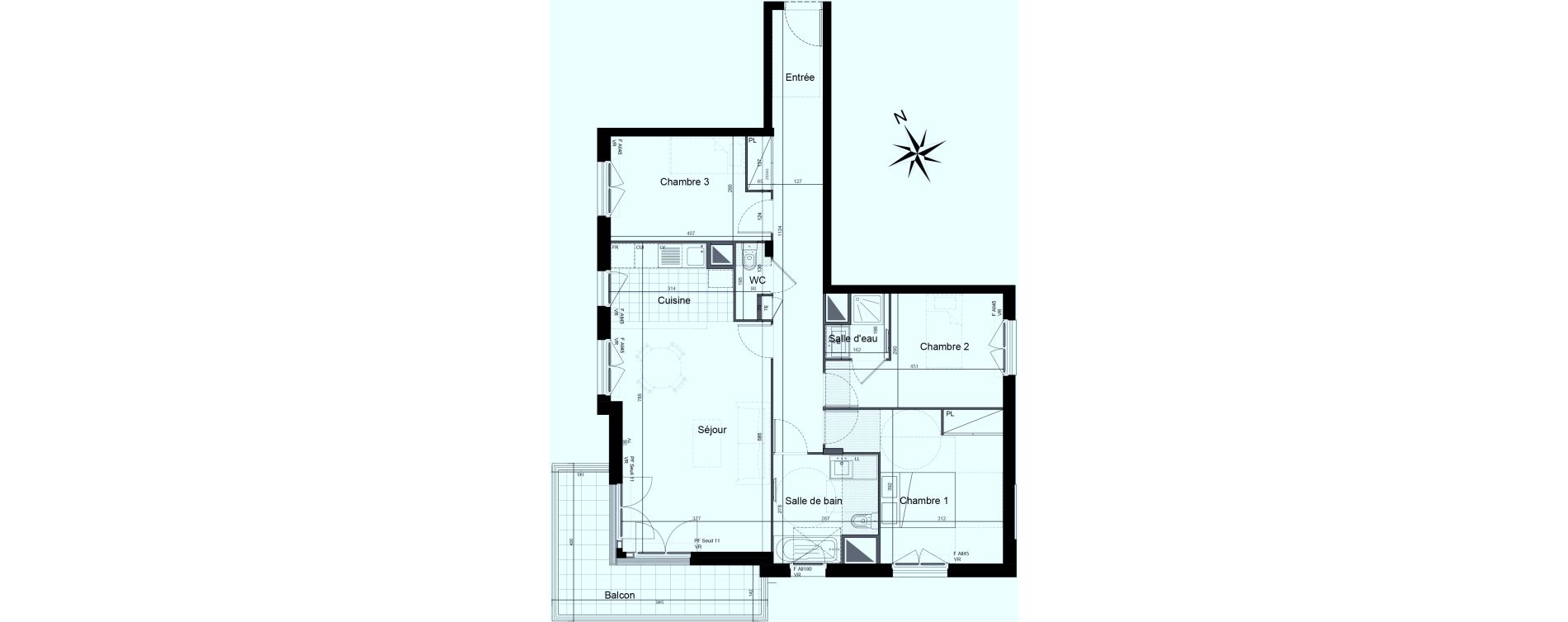 Appartement T4 de 87,98 m2 &agrave; Saint-Maur-Des-Foss&eacute;s Adamville