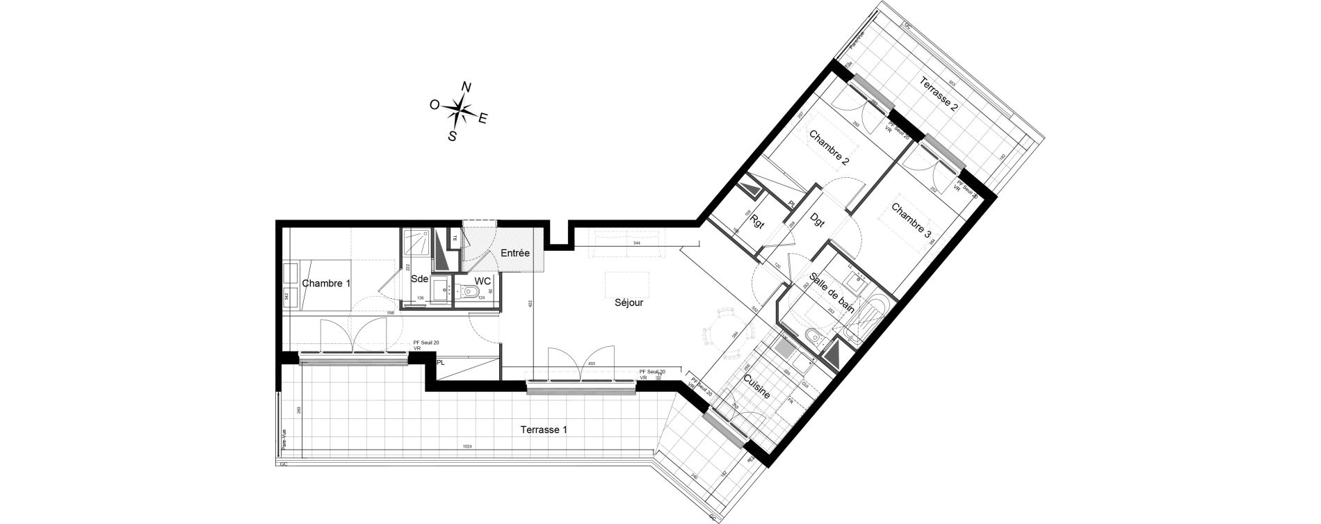 Appartement T4 de 86,54 m2 &agrave; Saint-Maur-Des-Foss&eacute;s Adamville