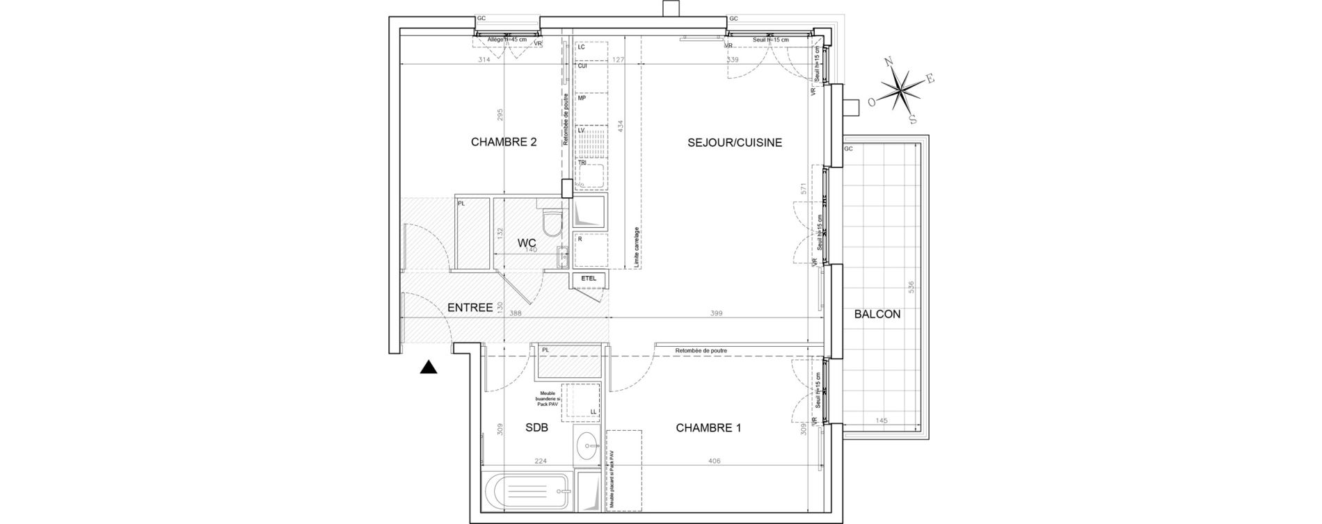 Appartement T3 de 62,29 m2 &agrave; Saint-Maur-Des-Foss&eacute;s La varenne saint hilaire