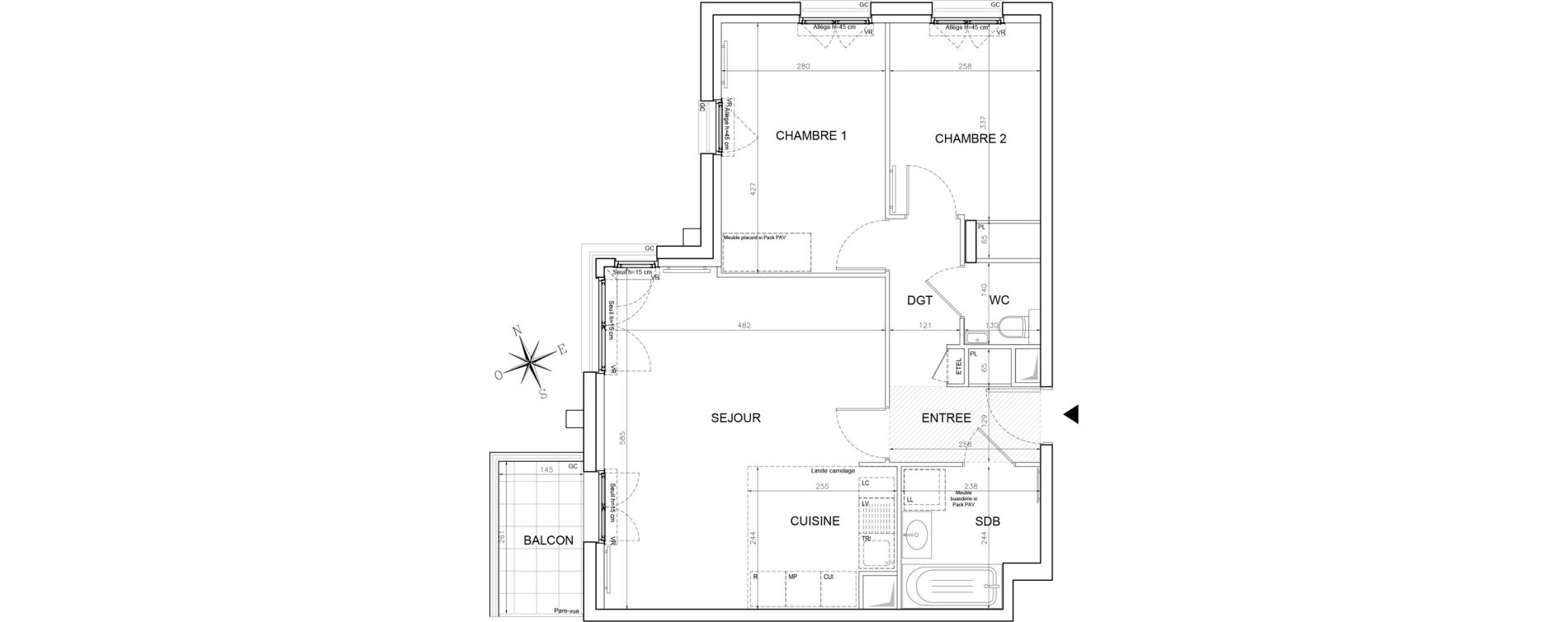 Appartement T3 de 62,97 m2 &agrave; Saint-Maur-Des-Foss&eacute;s La varenne saint hilaire