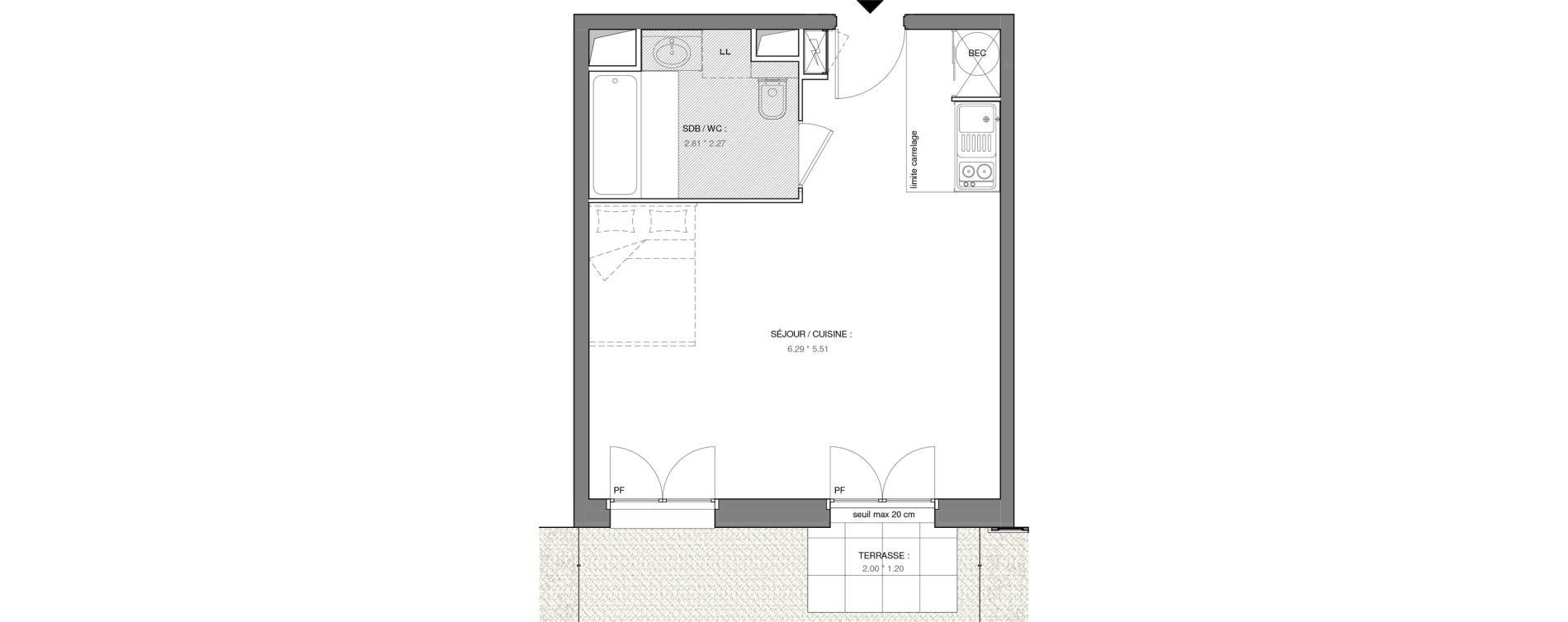 Appartement T1 de 33,45 m2 &agrave; Saint-Maur-Des-Foss&eacute;s La varenne saint hilaire