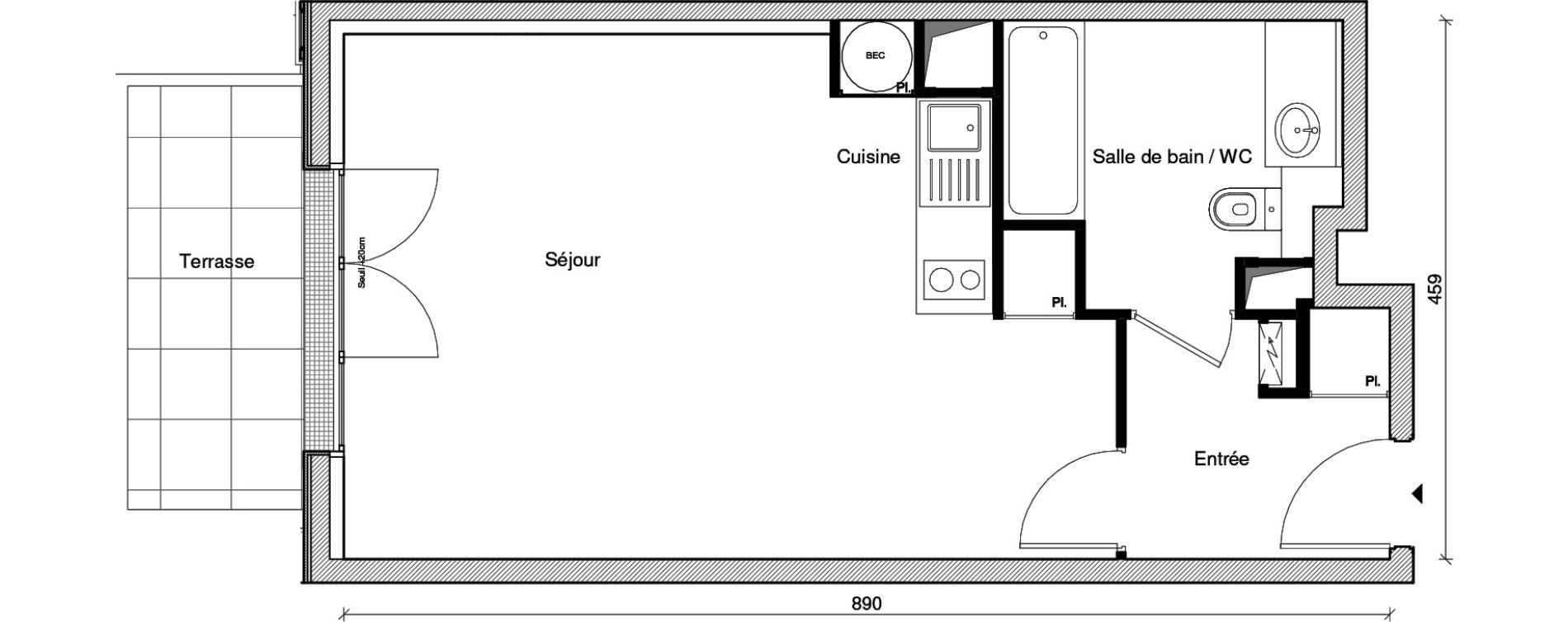 Appartement T1 bis de 37,81 m2 &agrave; Saint-Maur-Des-Foss&eacute;s Les muriers