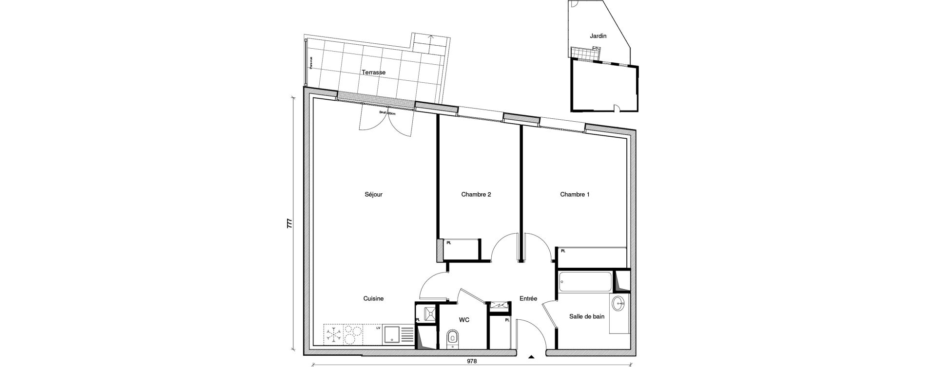 Appartement T3 de 65,87 m2 &agrave; Saint-Maur-Des-Foss&eacute;s Les muriers