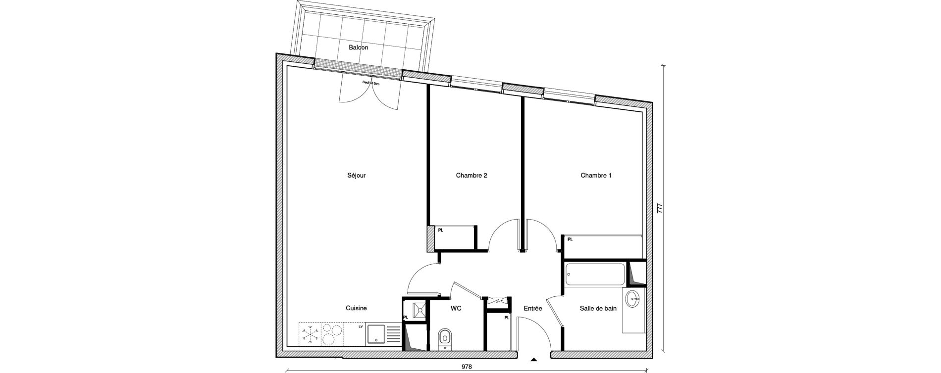 Appartement T3 de 65,87 m2 &agrave; Saint-Maur-Des-Foss&eacute;s Les muriers