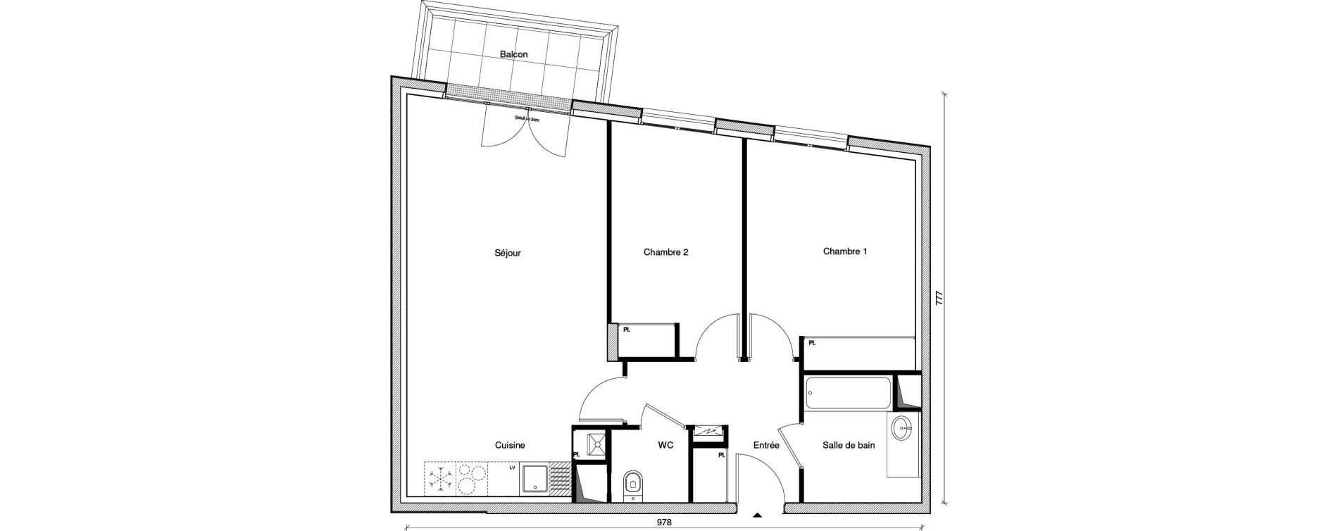 Appartement T3 de 65,86 m2 &agrave; Saint-Maur-Des-Foss&eacute;s Les muriers