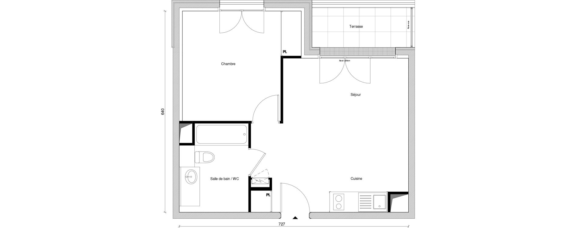 Appartement T2 de 39,43 m2 &agrave; Saint-Maur-Des-Foss&eacute;s Adamville