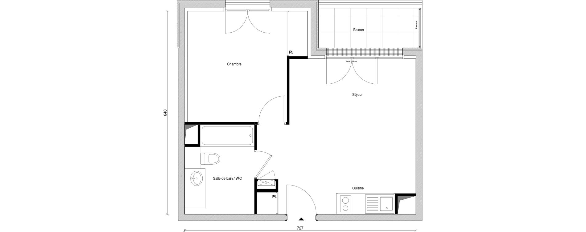 Appartement T2 de 39,43 m2 &agrave; Saint-Maur-Des-Foss&eacute;s Adamville