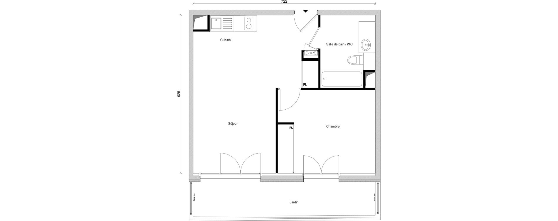 Appartement T2 de 43,60 m2 &agrave; Saint-Maur-Des-Foss&eacute;s Adamville